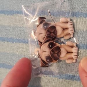 Acrylic Pug dog earrings